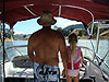 Jordan driving the boat