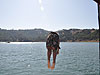 Tyler diving into the lake
