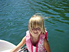 Jordan climbing back in the boat