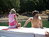 Jordan and Tyler getting ready to jump into the lake