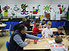 The kids busily working