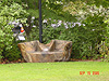 A memorial bench made out of one of the trees