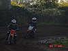 Tyler riding around the track