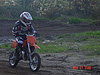 Tyler riding around the track