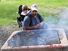 Ken and Jordan checking on the fire