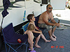 Jordan, Tyler, and Ken drying off in front of our trailer