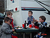 The kids enjoying their food