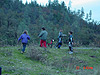 The kids running around on a rainy day
