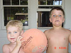 Brett and Tyler making a funny face
