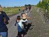 Marissa, Jordan, and Sierra walking along the road