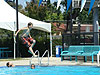 Katie doing a flip into the pool