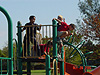 The kids playing tag