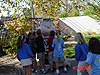 The kids checking out some of the sculptures