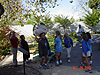 Another picture of the kids checking out the sculptures