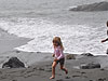 Jordan and Tyler running from the waves