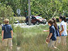 The kids doing the maze