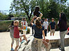 The kids outside