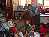 The students receiving their books