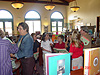 The kids standing in line to have their book signed