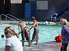 Tyler getting ready to get into the pool