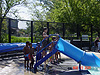 Tyler on the ladder for the slide