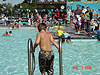 Tyler getting into the pool