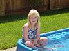 Courtney relaxing in the pool