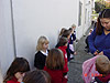 The kids getting lined up to start our walk