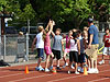 The fourth graders getting ready for their next race