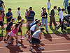 The 4th graders getting ready to do the one-mile run