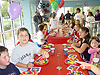 The kids sitting down