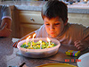 Tyler blowing out the candles
