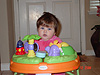 A sleepy Jordan in her walker