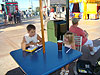 Tyler and Jordan eating lunch