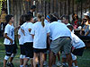 The coach talking to the kids