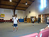 The kids warming up
