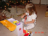 Jordan checking out her new vet set