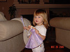 Jordan playing with her new Barbie