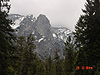 The snow on the top of the mountains