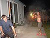 Ryan and Ken goofing off with some sparklers