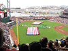 Another picture of the players and the flags on the field