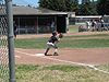 Tyler practicing on first base