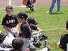 The kids getting ready for the talk from coach