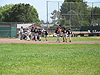 The Giants walking onto the field