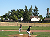 Tyler catching a ball on the pitcher's mound