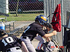 Tyler putting on his batting helmet