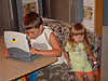 Tyler and Jordan in our trailer