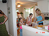 Everyone getting food
