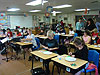 The kids working on their project