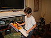 Tyler opening up his new Nerf game for the Wii